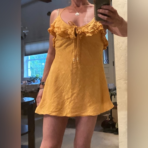 Free People Love Forever Mini Dress. Small. Golden Pollen color - Picture 7 of 13